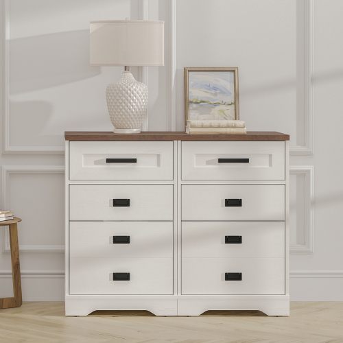 WAMPAT Tall Night Stand Set of 2 Side Table for Bed Room 3 Drawers Dresser for Living Room Office,Set of 2,Antique White