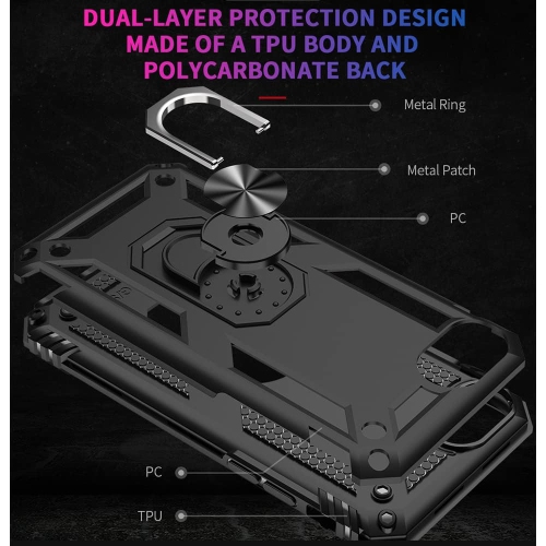 Tasnim for iPhone SE 3/2, iPhone 8/7 Case with HD Screen Protector, 4.7-Inch [Military Grade 16ft. Drop Tested] Ring Shockproof Protective Phone Case