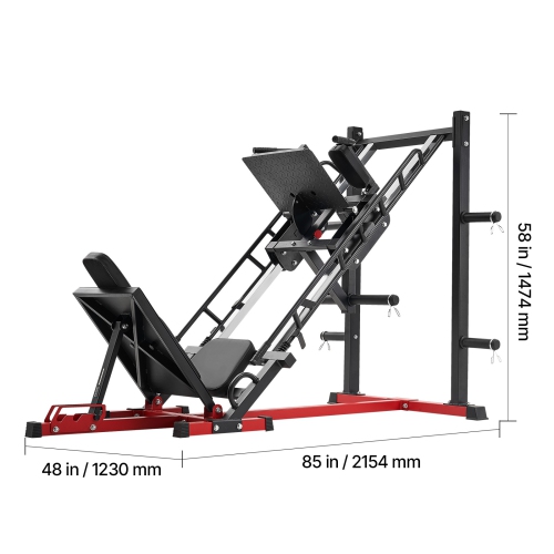 VEVOR Leg Press Hack Squat Machine, Adjustable Leg Press Combo with Linear Bearing and Weight Storage, Lower Body Special for Home Gym, Leg Exercise