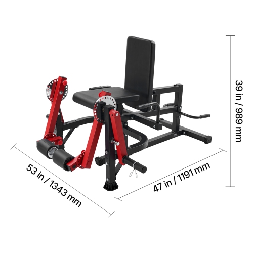 VEVOR 700 LBS Capacity Leg Extension and Curl Machine, Seated Leg Rotary Extension for Thigh, Adjustable Lower Body Specialty Exercises Equipment,