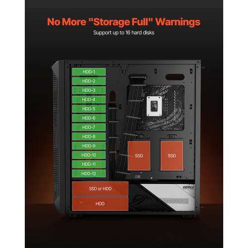 VEVOR PC Gaming Case, Mid-Tower, Computer Case with High-Airflow Tempered Glass Panel, Dust Filter, 4 x 120 mm Fans, for GPU up to 270 mm in Length,