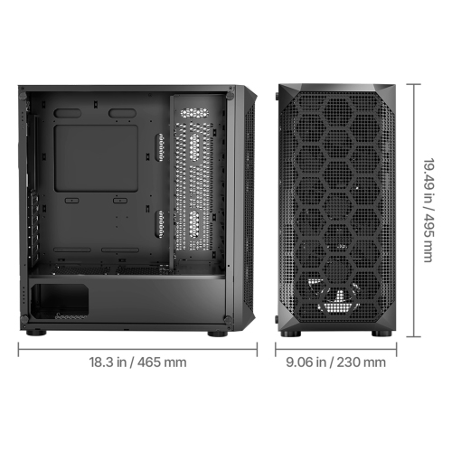 VEVOR PC Gaming Case, Mid-Tower, Computer Case with High-Airflow Tempered Glass Panel, Dust Filter, 4 x 120 mm Fans, for GPU up to 270 mm in Length,