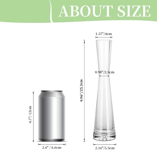 NIERBO Small Skinny Clear Glass Vase, 6 Pcs Modern Bud Vases Bulk Set Decorative Minimalist Aesthetic Slim Table Centerpieces for Wedding Living