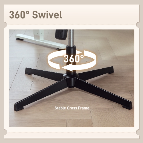 HOMCOM Criss Cross Office Chair with Flip-up Armrests, No Wheels, Wide Task Desk Chair with Adjustable Height, Tilting, Cross Legged, Grey