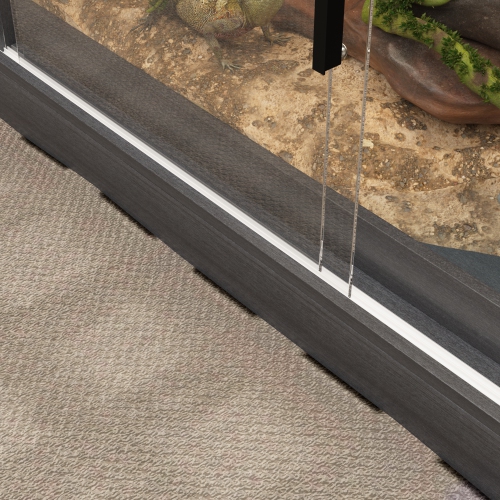 Famapy Reptile Terrarium with Sliding Doors and Tempered Glass – Ideal Habitat for Lizards, Snakes, Turtles, and More,,Black