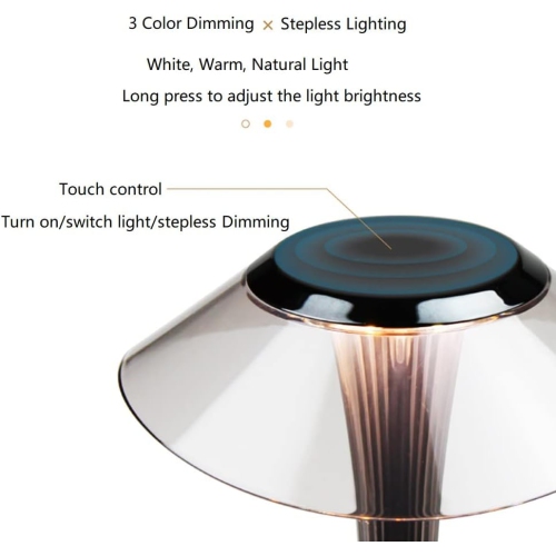 Home office desk lamp bar lamp atmosphere lamp touch dimming night light eye protection reading lamp bedroom lamp USB charging Black