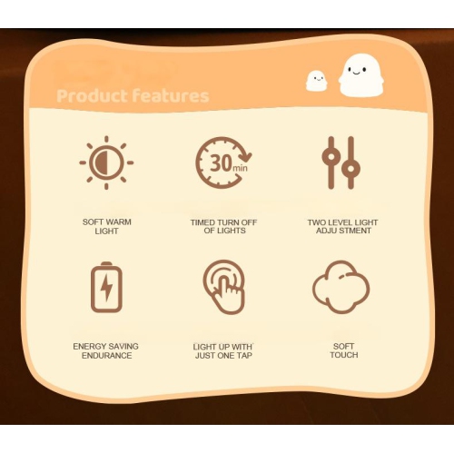 Halloween Ghost Cute Night Light Halloween Decoration Indoor Children Halloween Gift Soft Silicone Dimmable Rechargeable 30 Minutes Timer Bedroom