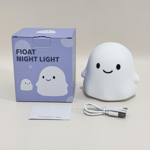 Halloween Ghost Cute Night Light Halloween Decoration Indoor Children Halloween Gift Soft Silicone Dimmable Rechargeable 30 Minutes Timer Bedroom