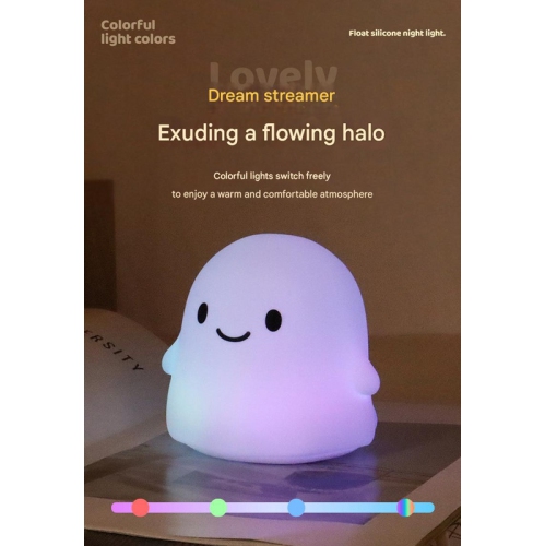 Halloween Ghost Cute Night Light Halloween Decoration Indoor Children Halloween Gift Soft Silicone Dimmable Rechargeable 30 Minutes Timer Bedroom