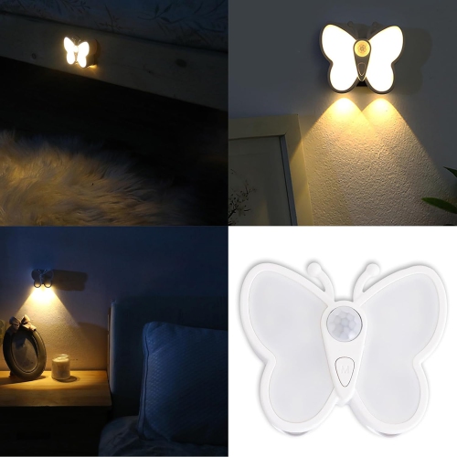Rechargeable LED Night Light with Sensor, Dimmable, Butterfly Night Light