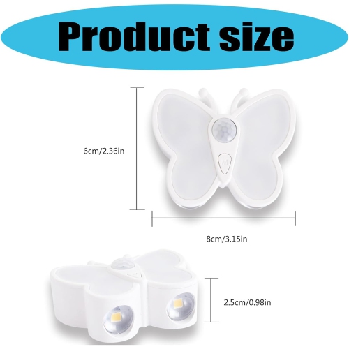 Rechargeable LED Night Light with Sensor, Dimmable, Butterfly Night Light