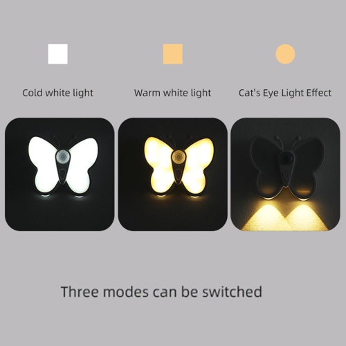 Rechargeable LED Night Light with Sensor, Dimmable, Butterfly Night Light