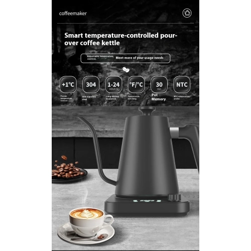 2025 Smart Constant Temperature Electric Kettle Gooseneck Kettle New Stainless Steel Adjustable Temperature Fast Heating Constant Temperature