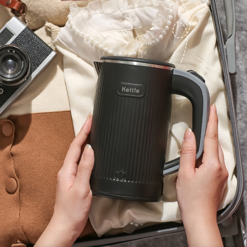 600W portable electric kettle, suitable for travel and business trips, 304 stainless steel, suitable for hotels and offices, 110V US standard, black