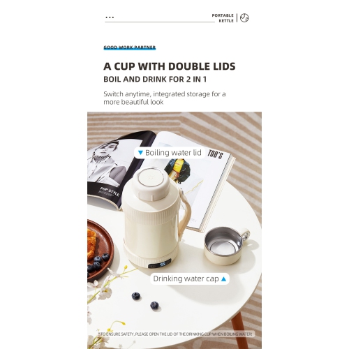 Portable Electric Water Cup Travel Kettle Home Multi-function Thermos Cup 110v US Regulator - Green