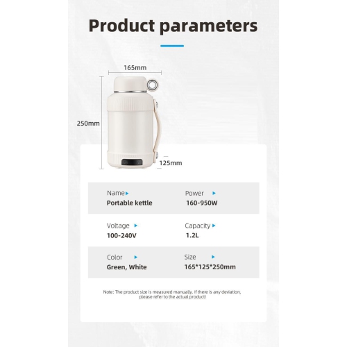 Portable Electric Water Cup Travel Kettle Home Multi-function Thermos Cup 110v US Regulator - Green