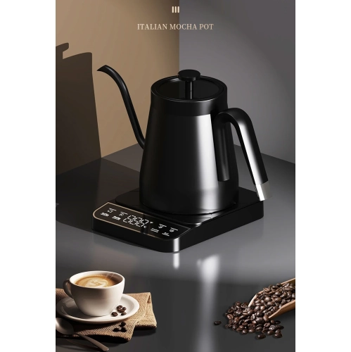 Slim-mouth Gooseneck Electric Kettle, Hand-pour Coffee Maker, Smart Temperature Control Panel, Constant Temperature Kettle - Black - American Standard