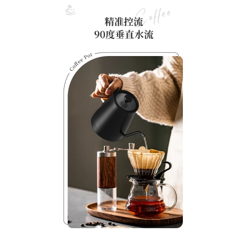 Slim-mouth Gooseneck Electric Kettle, Hand-pour Coffee Maker, Smart Temperature Control Panel, Constant Temperature Kettle - Black - American Standard