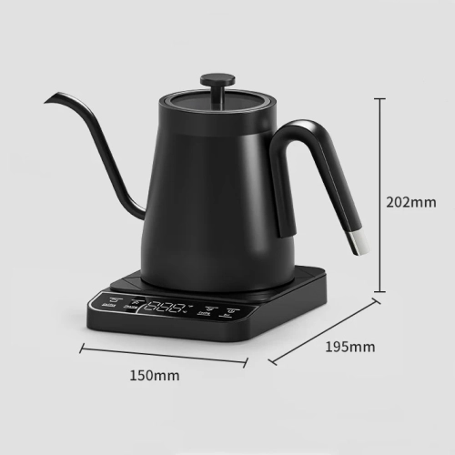 Slim-mouth Gooseneck Electric Kettle, Hand-pour Coffee Maker, Smart Temperature Control Panel, Constant Temperature Kettle - Black - American Standard