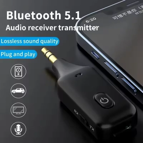 Émetteur de récepteur Bluetooth Émetteur de télévision d'ordinateur trois-en-un Émetteur sans fil 3.5AUX Appels mains libres de voiture Adaptateur