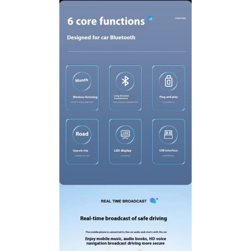 Récepteur Bluetooth Émetteur 5.3FM Radio d'auto Récepteur Bluetooth Récepteur USB FM Récepteur audio stéréo Adaptateur émetteur-récepteur audio stéréo