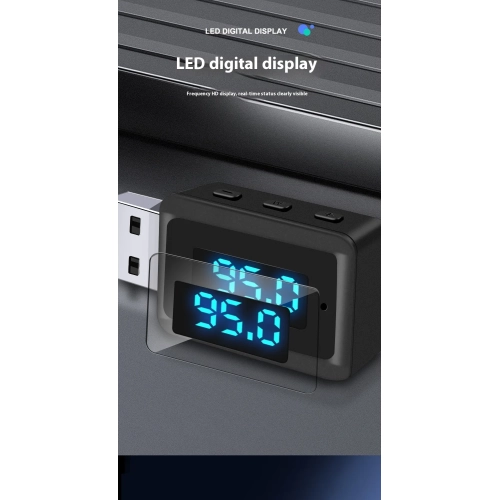 Récepteur Bluetooth Émetteur 5.3FM Radio d'auto Récepteur Bluetooth Récepteur USB FM Récepteur audio stéréo Adaptateur émetteur-récepteur audio stéréo