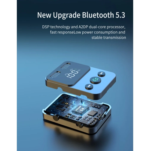 Récepteur et émetteur Bluetooth avec haut-parleur d'extrêmes graves, câble de rangement intégré, émetteur audio et récepteur adaptateur 2-en-1,