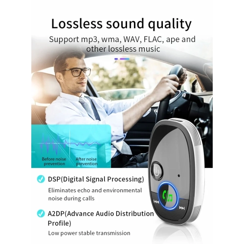 Récepteur Bluetooth Téléphone portable Adaptateur audio Bluetooth pour l'auto Convertisseur Bluetooth Récepteur de musique stéréo mains libres