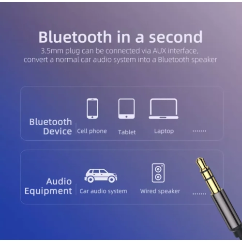 Récepteur Bluetooth auxiliaire pour l'auto 5,0 Adaptateur convertisseur Bluetooth émetteur de conversion audio 3,5 mm Récepteur audio