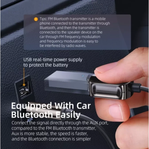 Récepteur Bluetooth auxiliaire pour l'auto 5,0 Adaptateur convertisseur Bluetooth émetteur de conversion audio 3,5 mm Récepteur audio