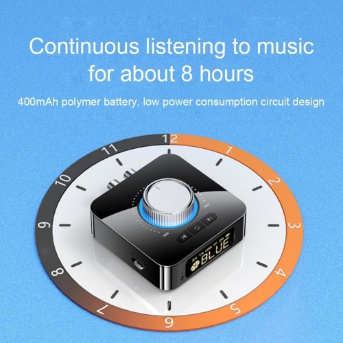 Affichage numérique 5,0 Émetteur récepteur audio Bluetooth Adaptateur audio auxiliaire 2-en-1 Adaptateur audio 3,5&nbsp;mm AUX vers RCA Hi-Fi