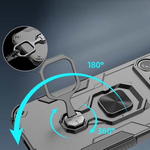 Suitable for iPhone 14 Pro mobile phone case ring holder magnetic car anti-fall mobile phone case 360 ​​degree rotating bracket - blue