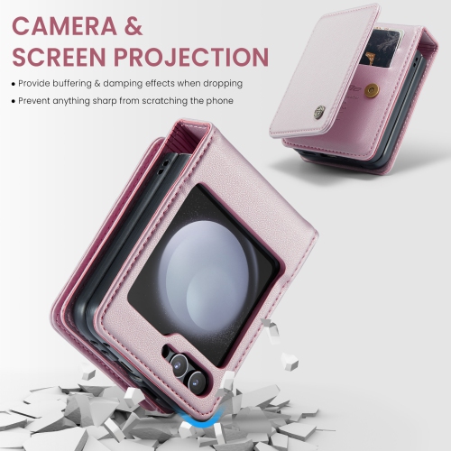 Convient à l'étui pour téléphone mobile Samsung Z Flip5, étui antivol multifonction, fente pour carte, cuir, couverture de protection monopièce