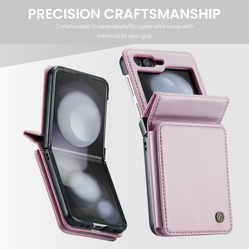 Suitable for Samsung Z Flip5 mobile phone case multi-function anti-theft card slot leather case one-piece anti-fall protective cover - green