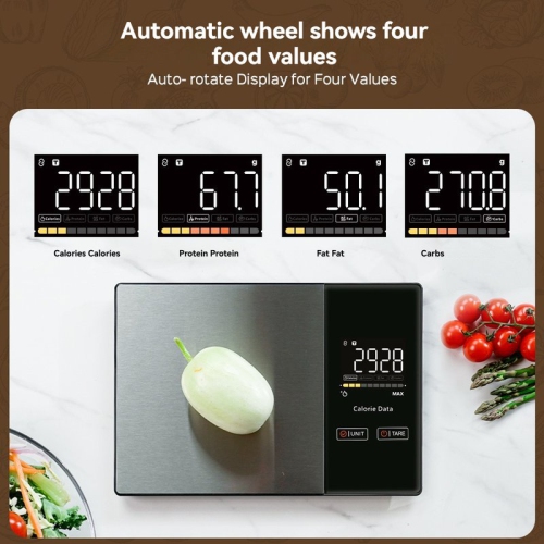High-Precision Smart Nutrition Scale - Home Roasting Coffee Scale, Stainless Steel Touchscreen Kitchen Scale, Stainless Steel Smart Coffee Scale, LED