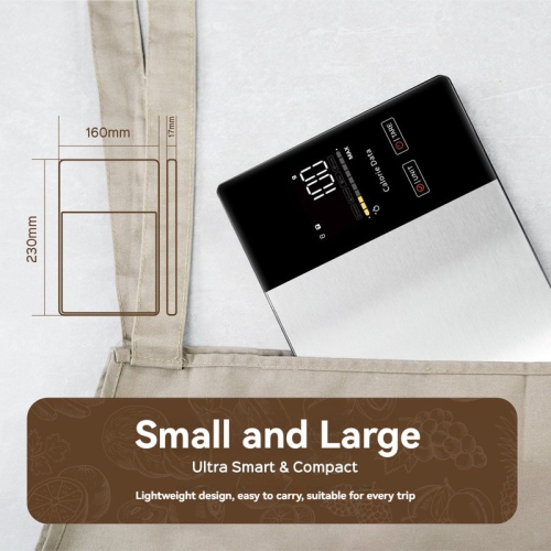 High-Precision Smart Nutrition Scale - Home Roasting Coffee Scale, Stainless Steel Touchscreen Kitchen Scale, Stainless Steel Smart Coffee Scale, LED