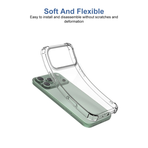 Tasnim Shockproof Soft Case For iPhone 17 Pro Ultra Thin Silicone Transparent Clear Back Cover For iPhone 17 Pro Slim Shell