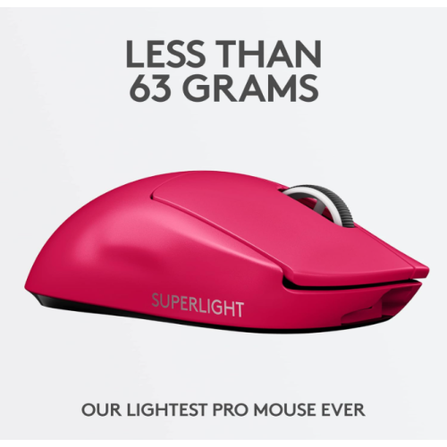 Logitech G PRO X SUPERLIGHT Wireless Gaming Mouse, Ultra-Lightweight, HERO 25K Sensor, 25,600 DPI, 5 Programmable Buttons, Compatible with PC / Mac -