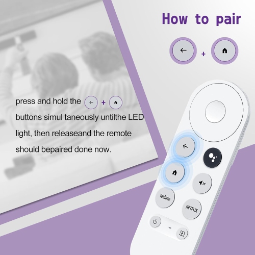 Voice Remote Replacement Control(Remote Only) Fit for Google Chromecast 4K Streaming Media Player Chromecast Remote Replacement for Google TV