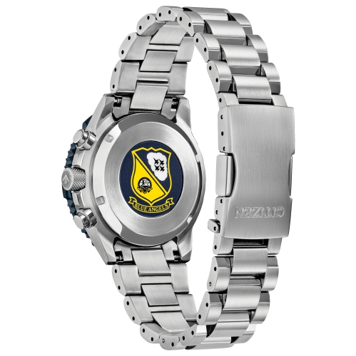 Montre homme à éco-entraînement Promaster Navihawk 40 mm en inox argenté avec cadran bleu Citizen