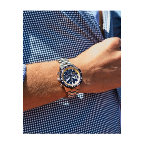 Montre homme à éco-entraînement Promaster Navihawk 40 mm en inox argenté avec cadran bleu Citizen