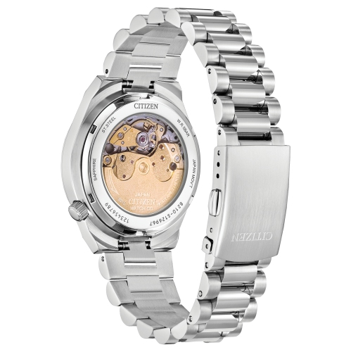 Montre automatique unisexe Tsuyosa de 37 mm 37 mm avec boîtier et bracelet en inox argenté et cadran violet de Citizen