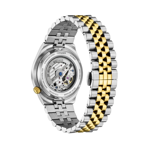 Montre automatique homme « 60 » 40 mm bicolore boîtier inox. Et bracelet en inox et cadran vert de Citizen