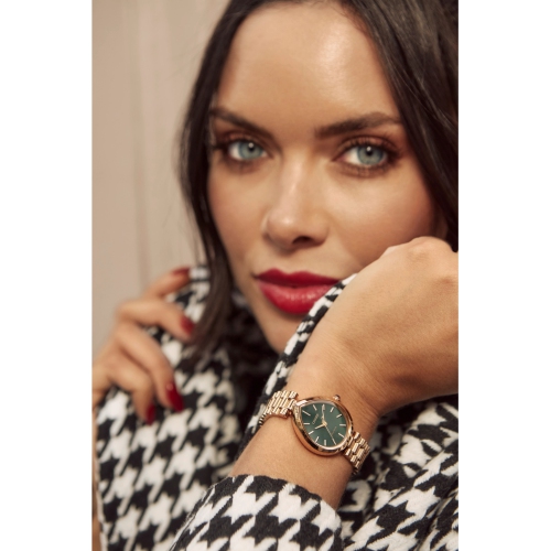 Montre pour femmes Eco-Drive L Rainell de Citizen 26 mm avec boîtier et bracelet en inox rose doré et cadran vert