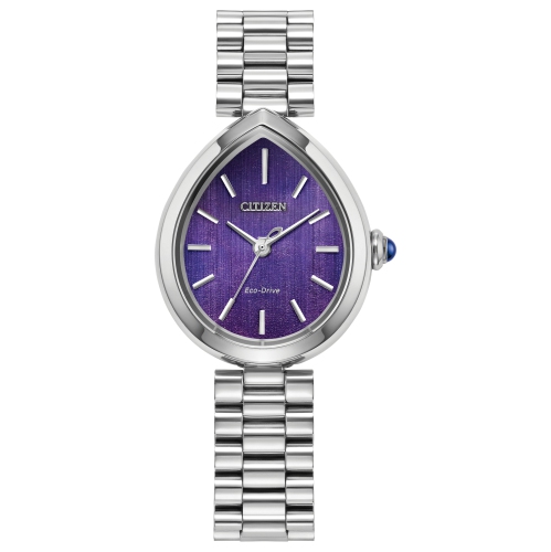Montre pour femmes Eco-Drive L Rainell de Citizen 26&nbsp;mm avec boîtier et bracelet en acier inoxydable argenté et cadran violet