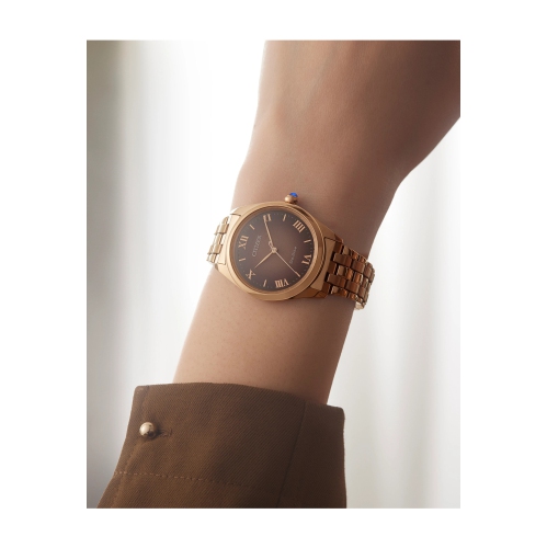 Citizen Ladies Citizen L “Classic” Eco-Drive Watch 33mm Rose Gold-Tone Stainless Steel Case and Bracelet with Brown Dial