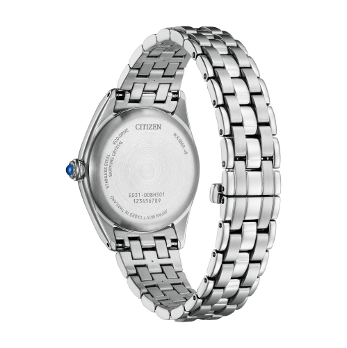 Montre pour femmes Eco-Drive L « Classic » de Citizen 33 mm avec boîtier et bracelet en acier inoxydable argenté et cadran bleu marine