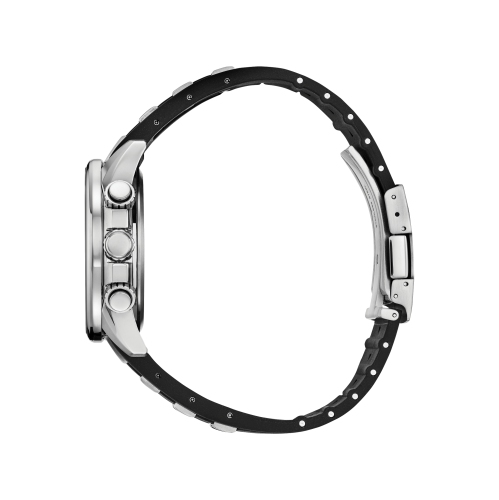 Montre sport pour hommes édition limitée Eco-Drive 43 mm de Citizen boîtier inox argenté/bracelet polyuréthane inox noir/cadran gris