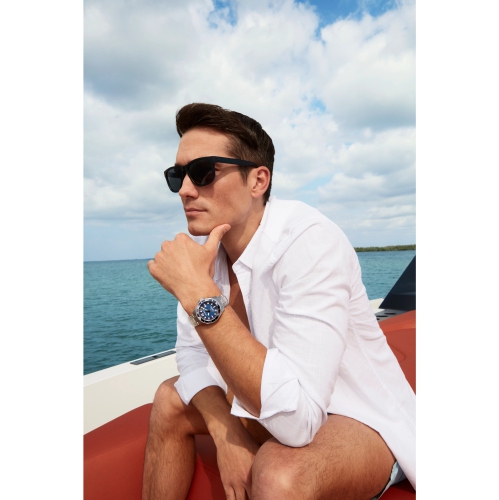 Montre homme à Eco-Drive Promaster Dive de Citizen, 41 mm boîtier et bracelet en inox argenté et cadran bleu