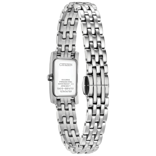 Montre pour femmes Palidoro Eco-Drive 28,3 mm en acier inoxydable argenté et bracelet avec cadran rose de Citizen